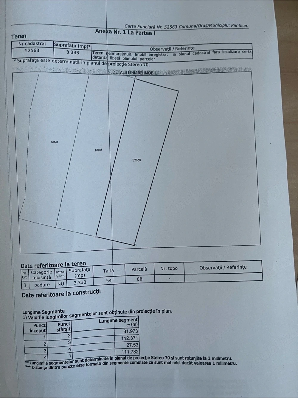 De vanzare doua terenuri in Panticeu