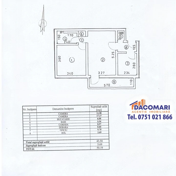Apartament 2 camere | Mazepa 1 | Etaj 2 | Orientare sudică