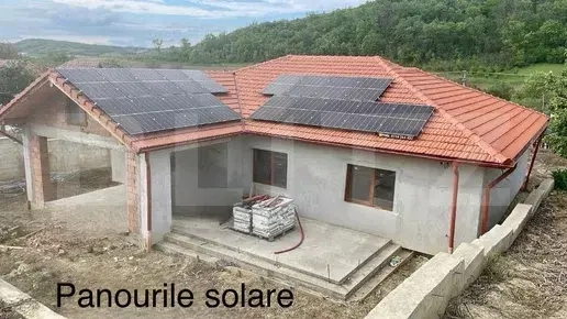 Casă nouă, 112 mp, panouri fotovoltaice, încălzire în pardoseală, zona Sarmasu