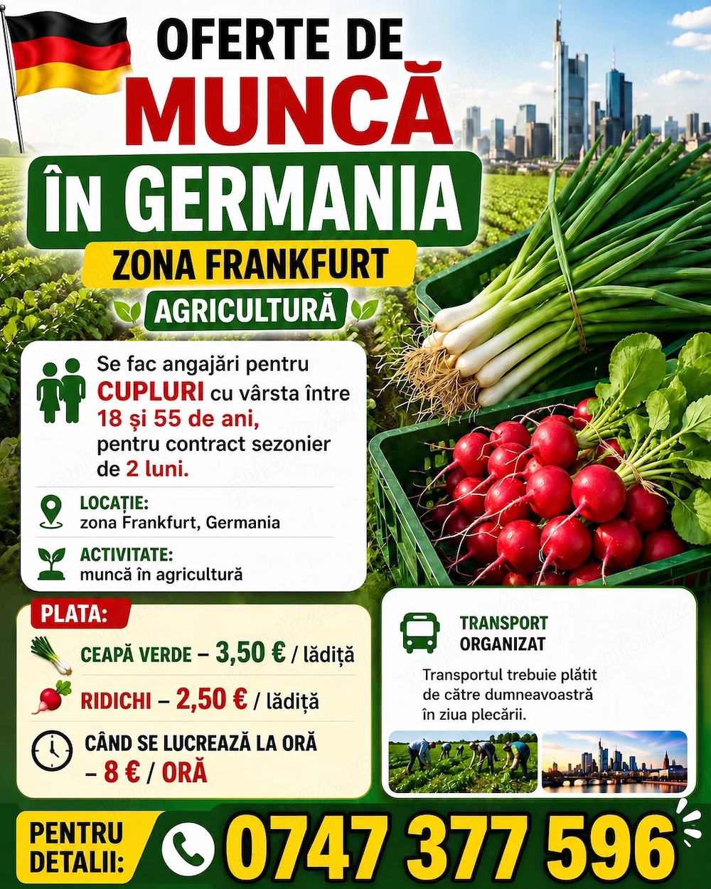 Locuri de muinca sezoniere in Germania Agricultura 2026