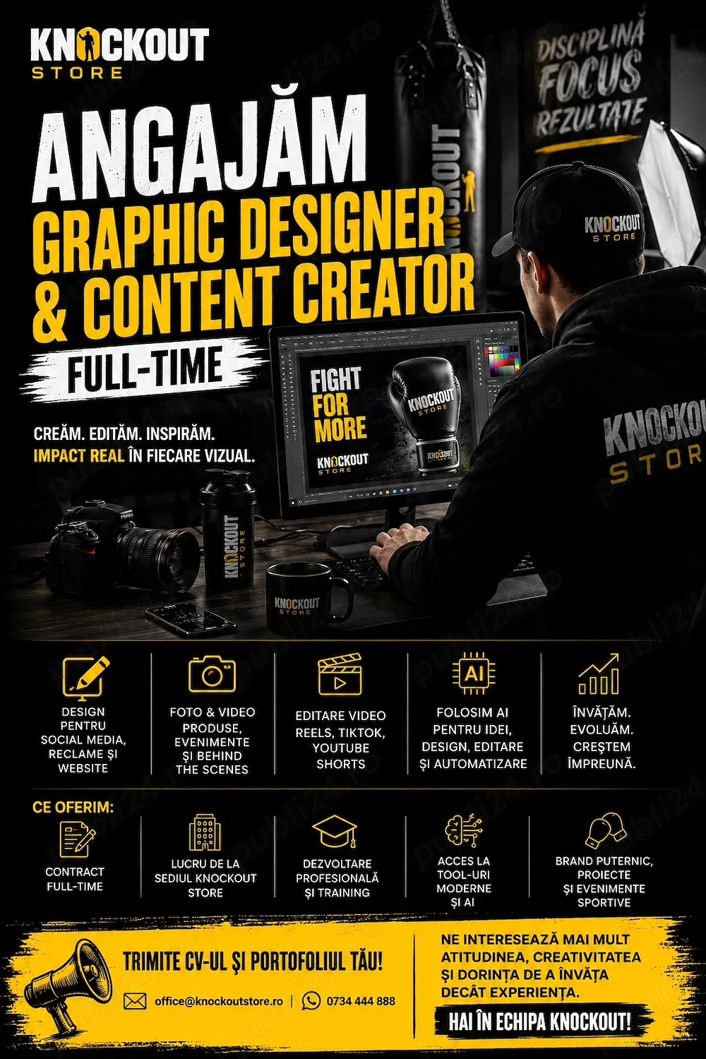 Angajăm Graphic Designer & Content Creator (Full-Time)
