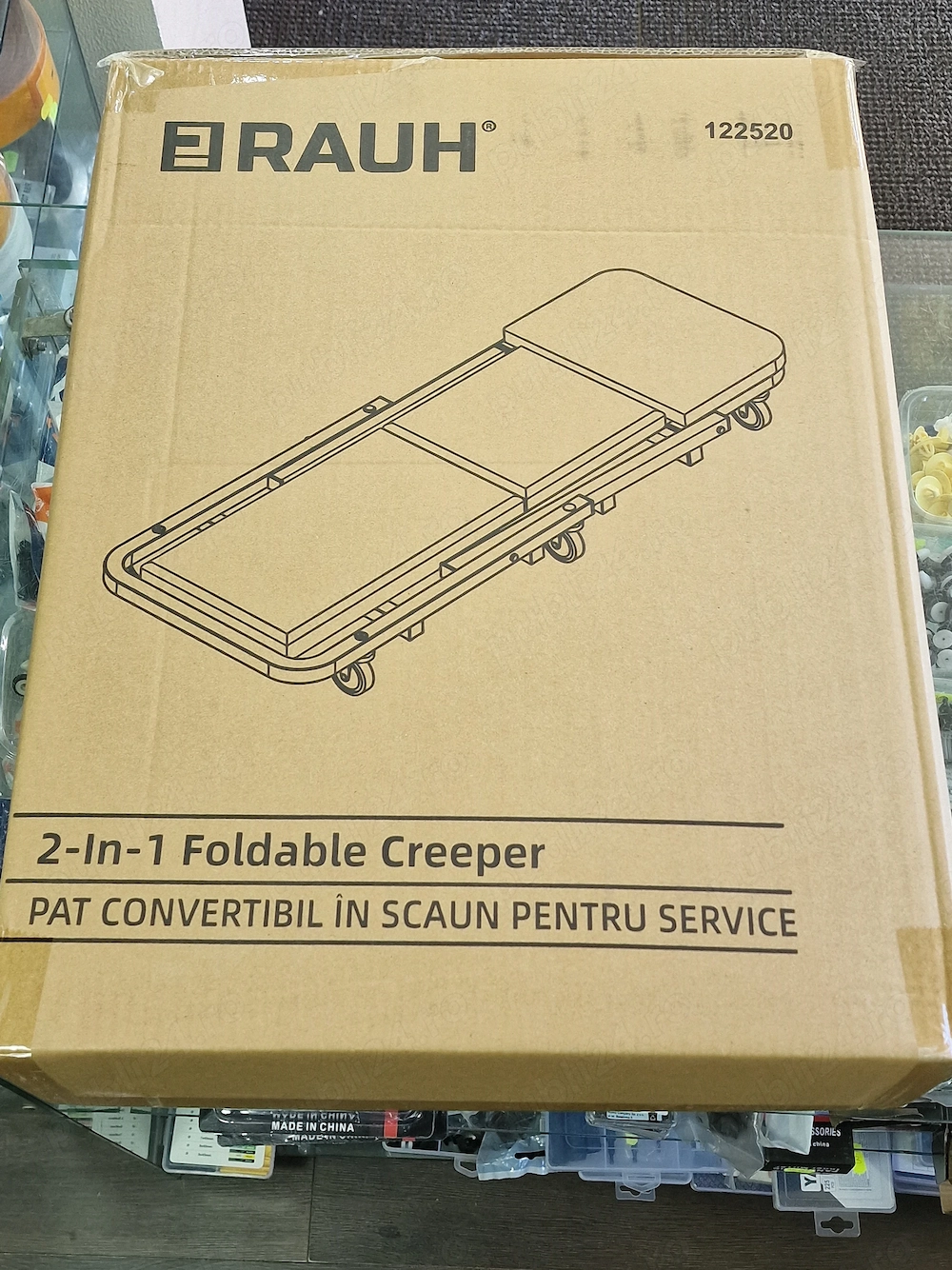 Pat (targa) convertibil in scaun service RAUH/acces SUB MASINA/NOU