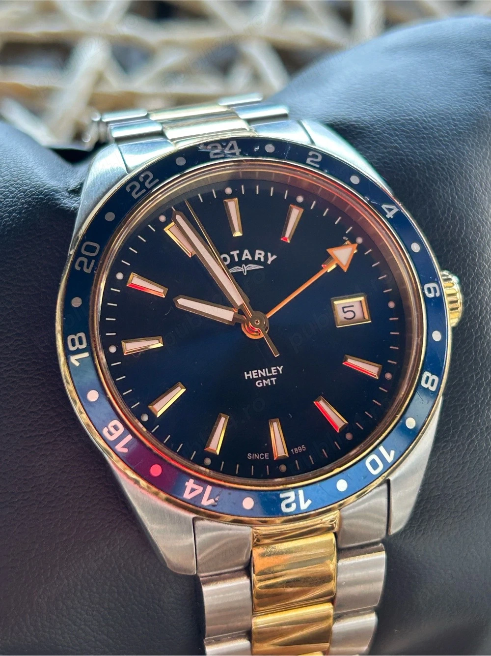 Ceas Rotary London GMT Designer Watch Henley Blue