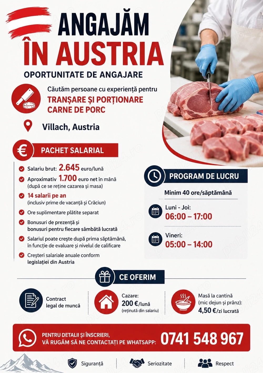 Angajam personal cu experiență în Austria 