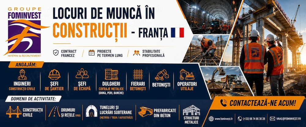 Șef Șantier   Șef de Echipă   Ingineri Construcții   FRANȚA