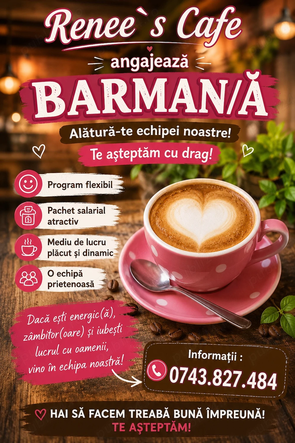 Cafeneaua Renee s Cafe angajeaza barman ă