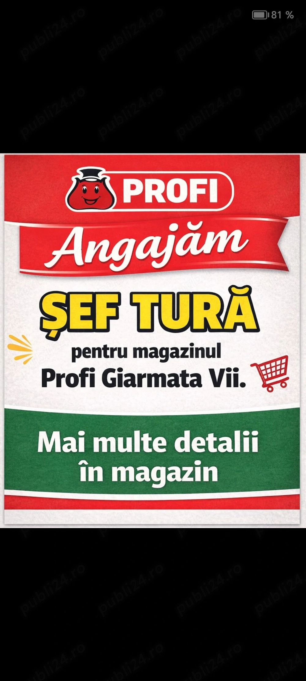 Angajez șef tură sau casier la Profi din Giarmata Vii