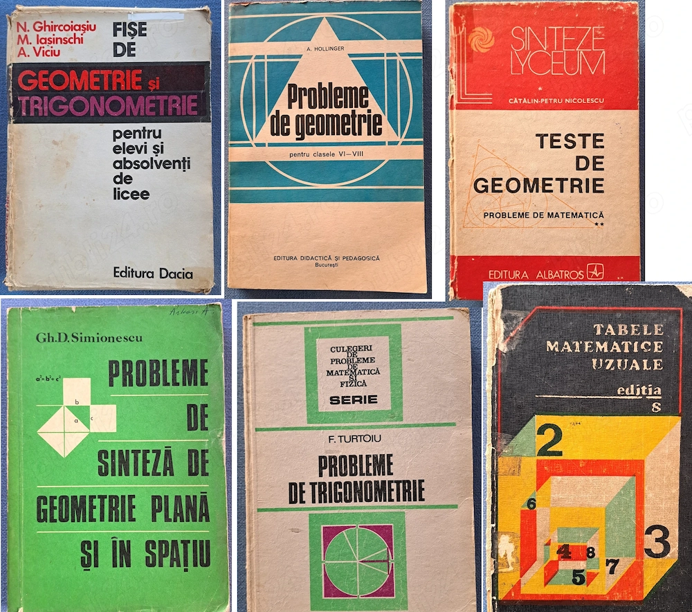 Pachet 6 culegeri vechi Matematică (Geometrie   Trigonometrie) de colecție