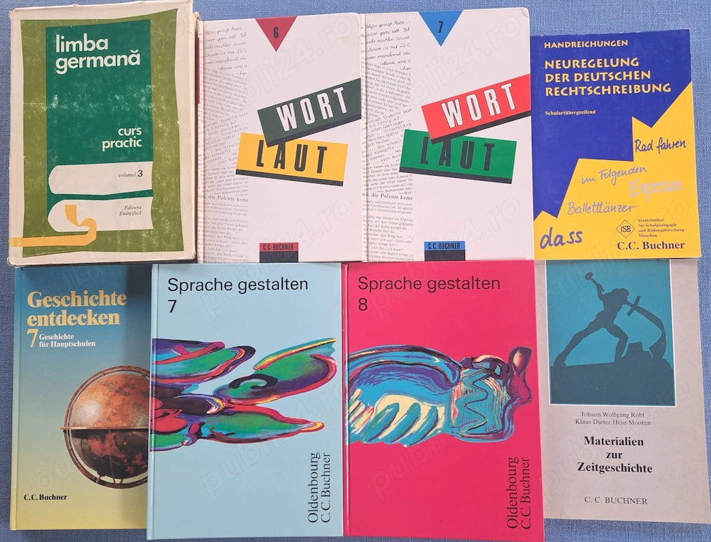 Pachet 8 cărți și manuale limba germană și istorie (C.C. Buchner)