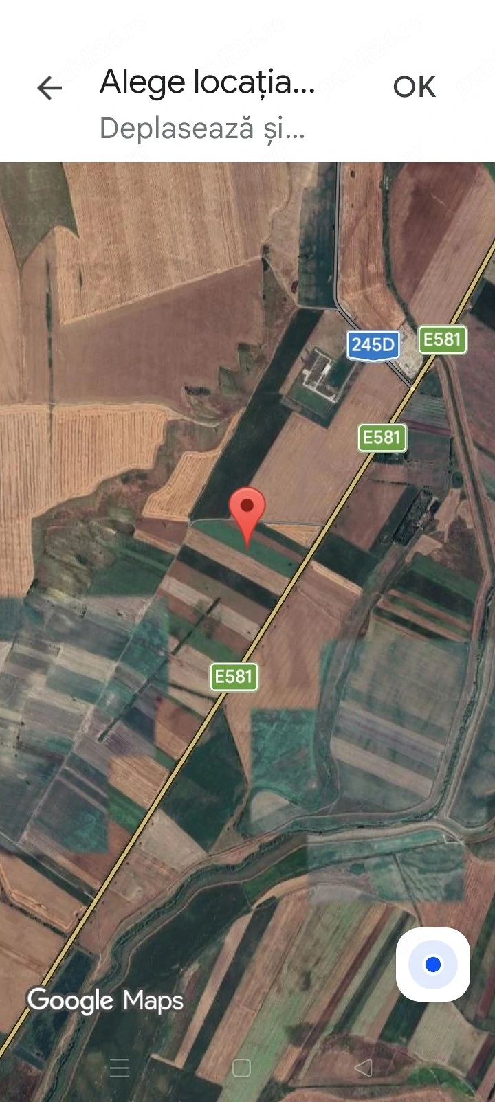 vand inchiriez 1 ha teren E 581