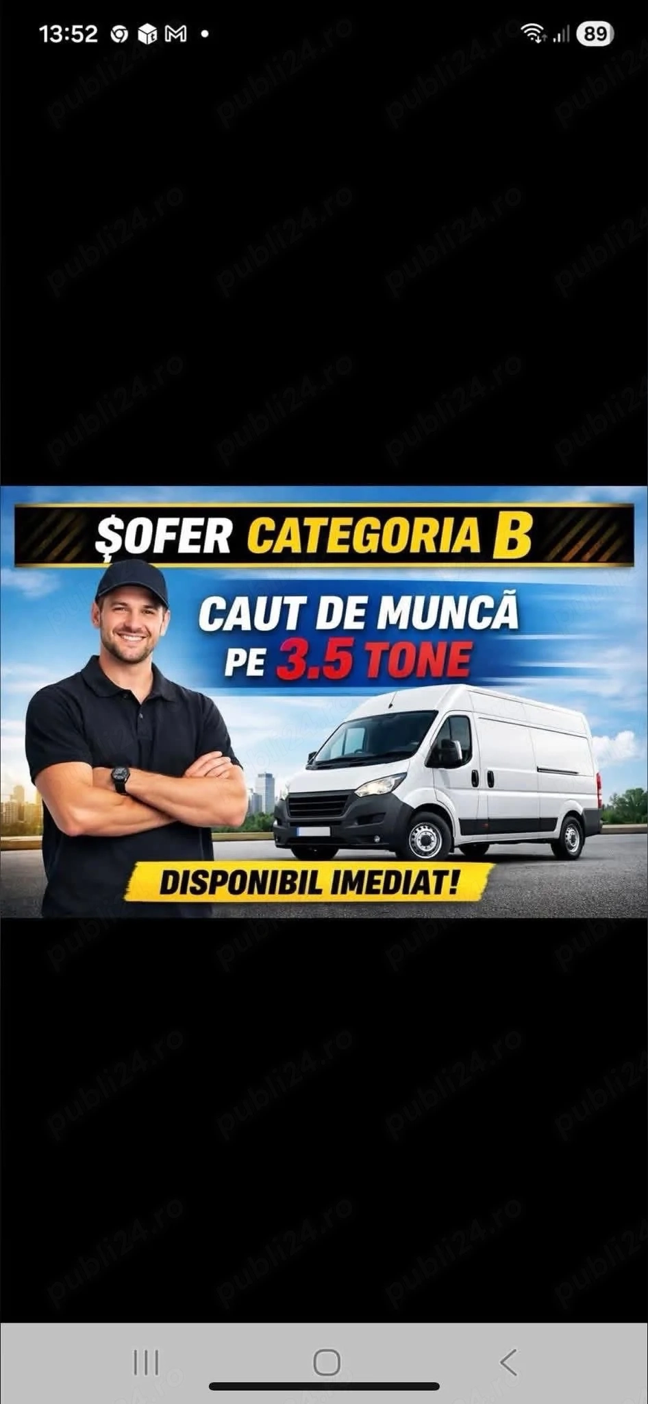 Caut loc de munca ca sofer cat B local sau pe tara 