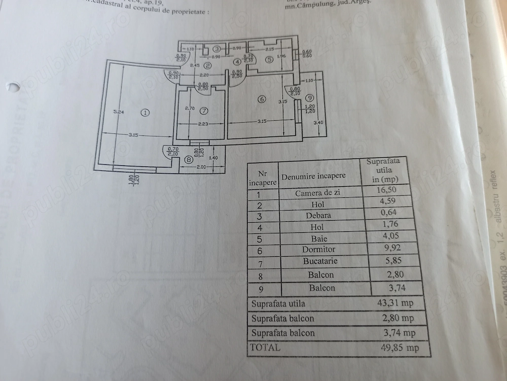 Vânzare apartament 2 camere