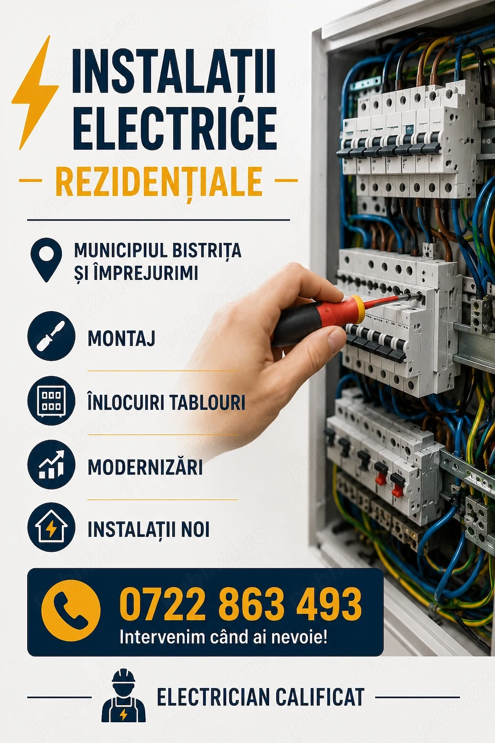Electrician Bistrița & Împrejurimi   Intervenții și Instalații