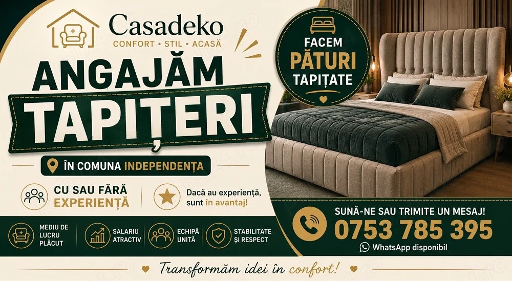     Angajare Tapițeri în Județul Galați