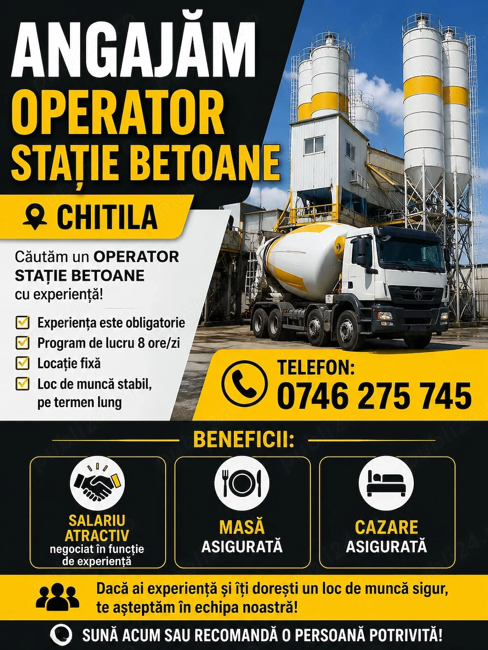 Operator statie betoane- fabrica chitila