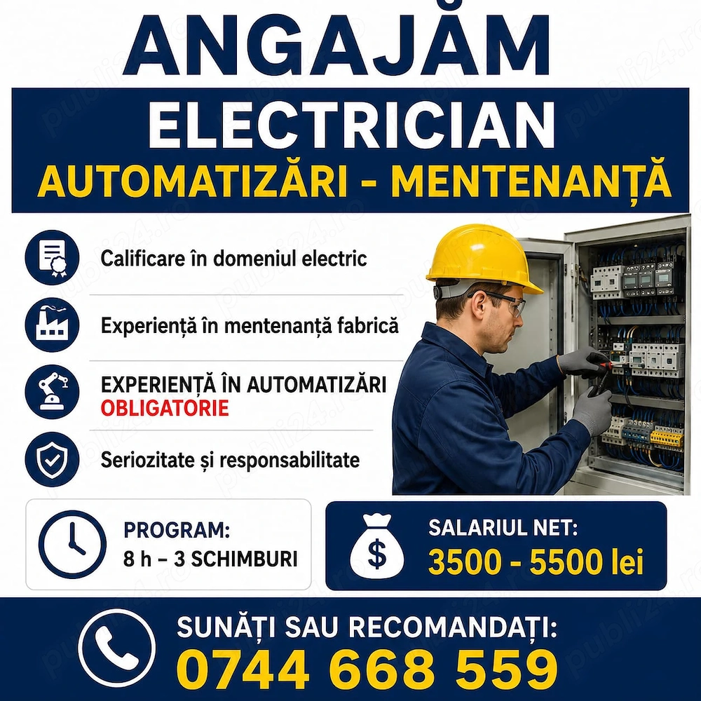 ELECTRICIAN mentenanta fabrica - automatist