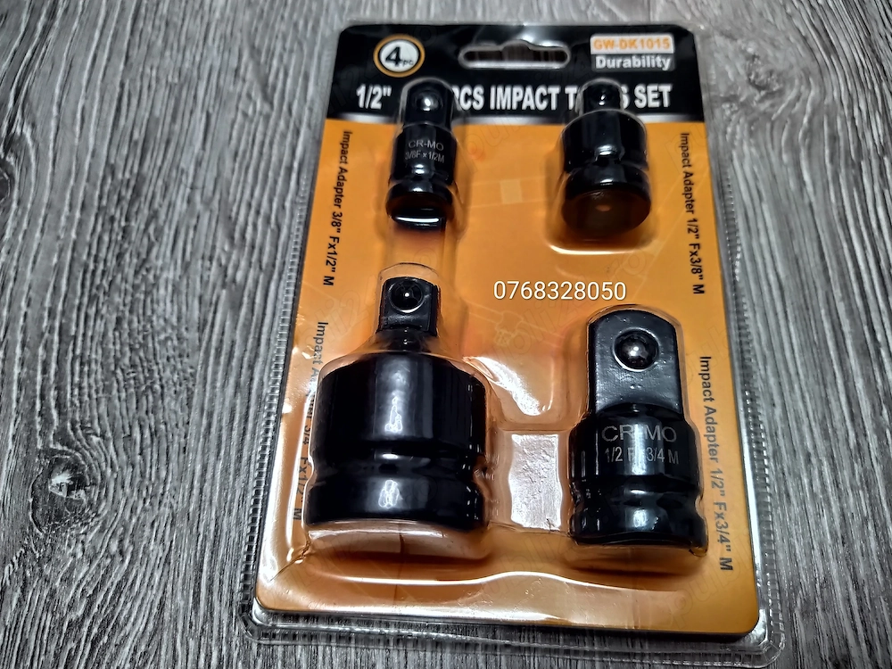 Set 4 adaptoare impact 1/2" pentru tubulare – Heavy Duty