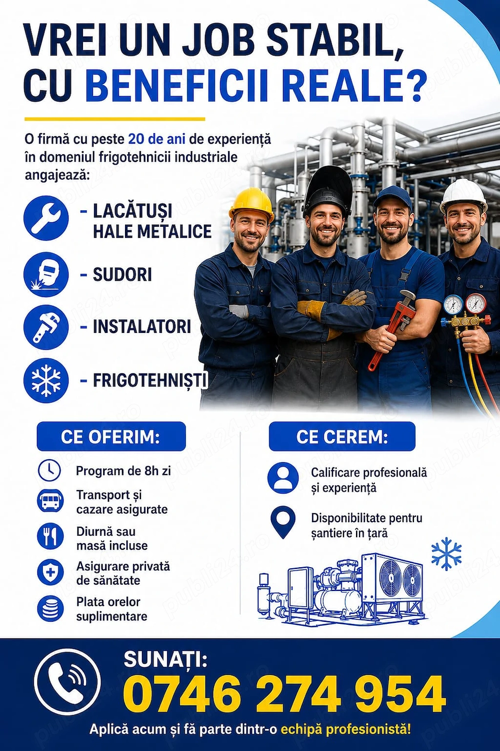 Lacătuși hale metalice - Sudori - Instalatori - Frigotehniști