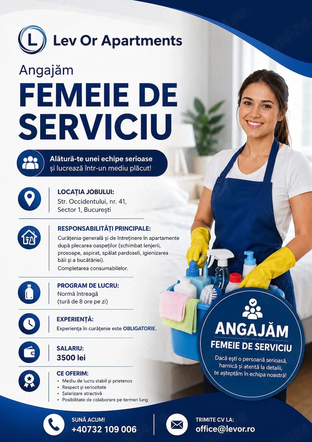 Angajam - Femeie de Serviciu - București, Sector 1
