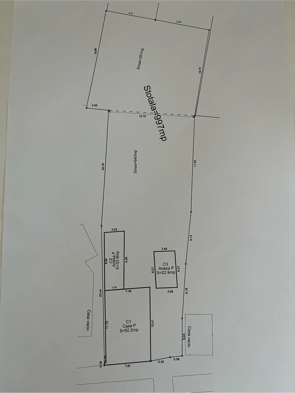 Vând teren intravilan în zona MEHALA 997 mp, str. MOISE DOBOȘAN