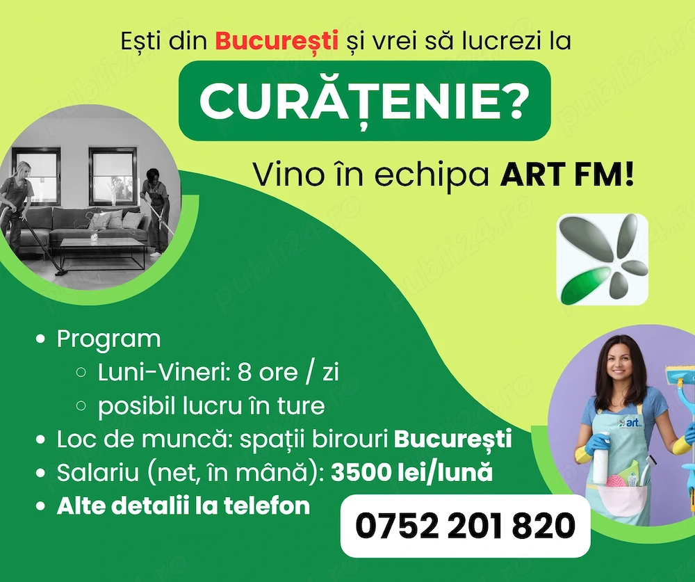 Angajare la curatenie - București 