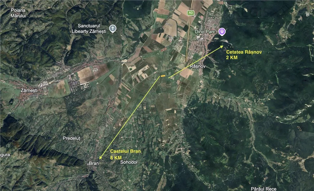 Investitie: 1 Ha Teren intre Rasnov si Bran, Panorama Bucegi