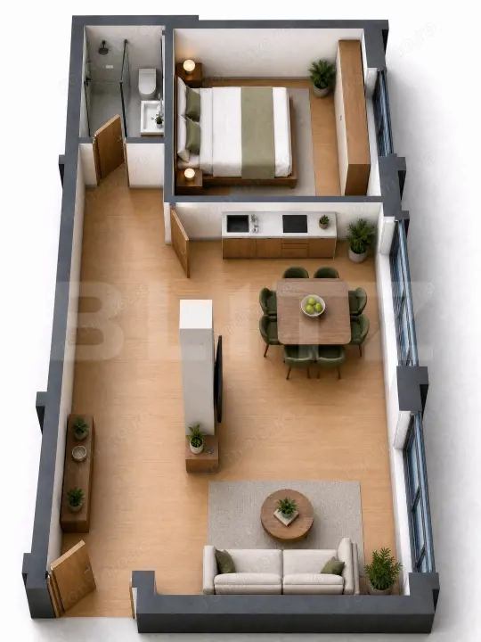 Apartament cu C.F., 2 camere, 47,6 mp utili, bloc nou, Mărăști