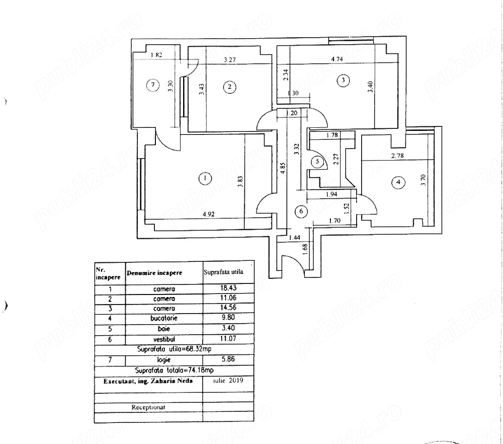 Apartament 3 Camere - 75 mp utili - 1933euro mp