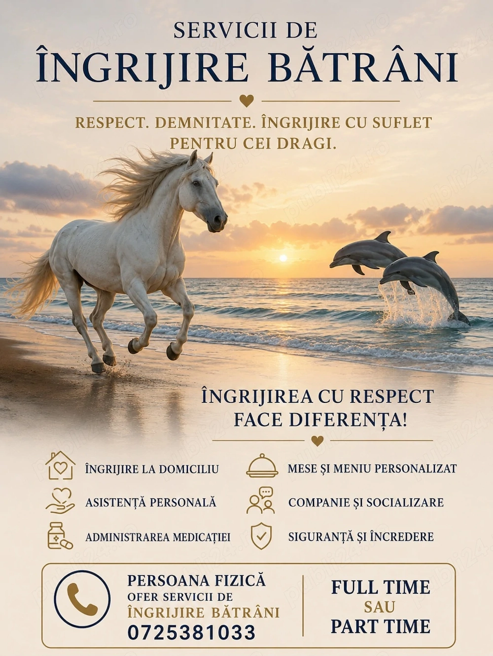 Îngrijire a persoanelor în vârstă cu respect și demnitate!