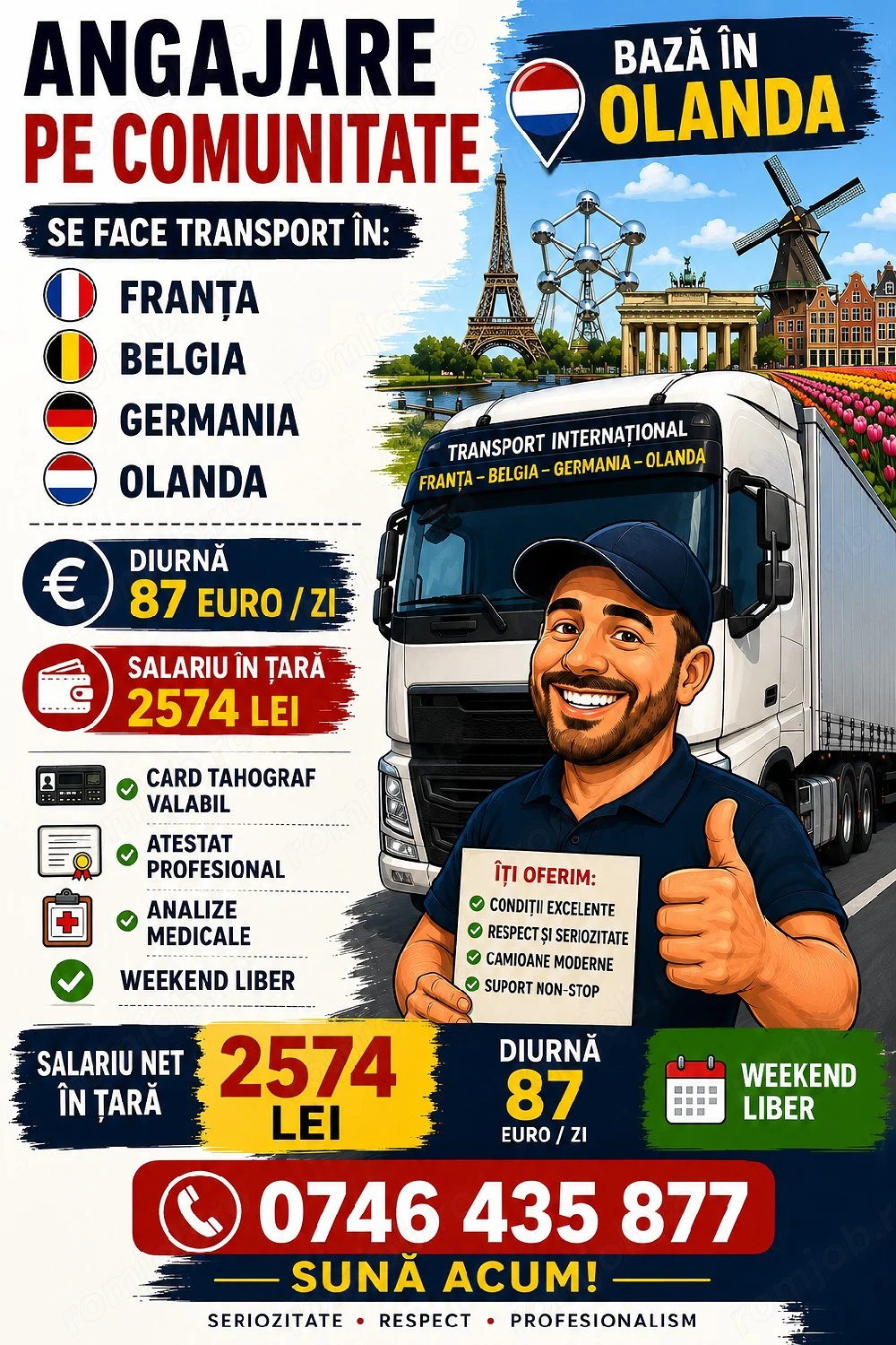 Angajam soferi profesionisti pe comunitate 