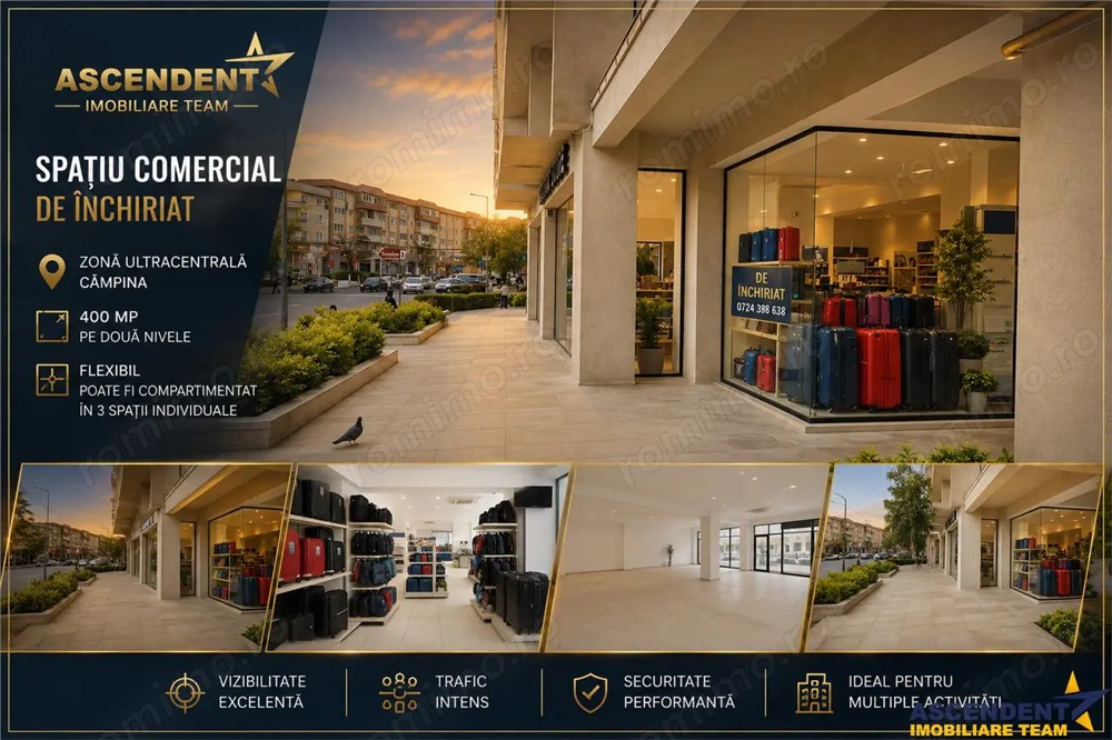 Spatiul Comercial, compartimentabil si in 3 unitati, cu acces separat, Central, Campina