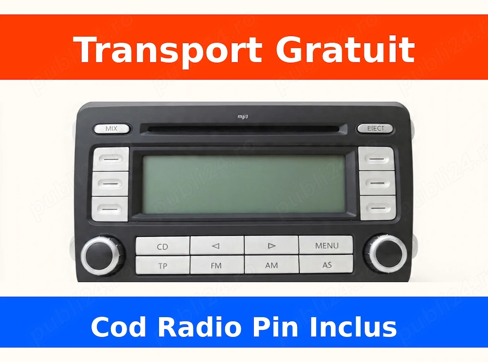 Radio Original VW RCD 300 MP3   Grundig Portugalia   Cod deblocare INCLUS   Transport gratuit