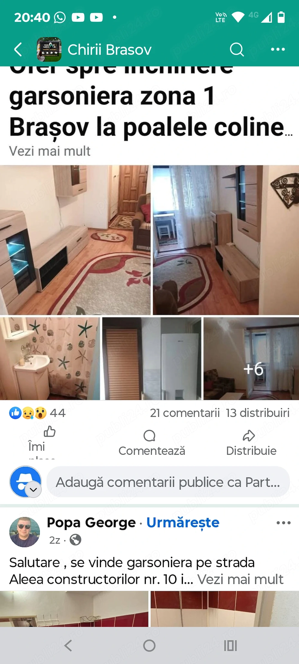 Ofer spre închiriere regim hotelier garsoniera zona 0 