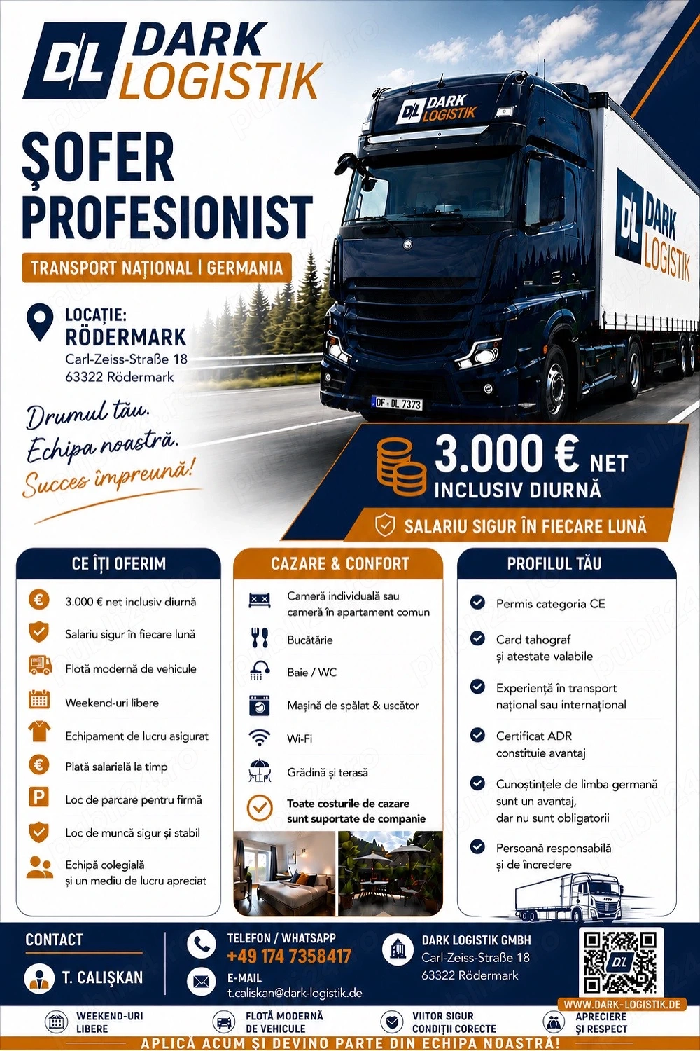 Angajez șofer de camionu în Germania