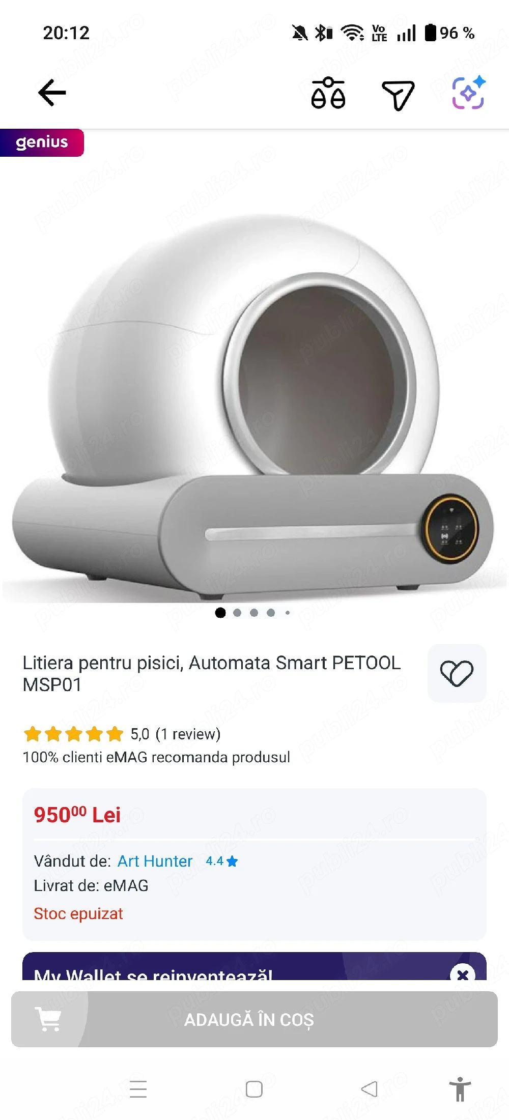 Litieră automata pisici