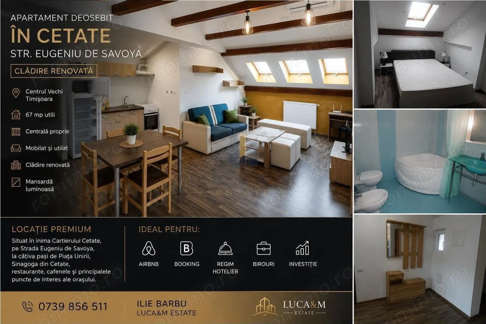 Apartament cu atmosfera aparte in Cetate - Str. Eugeniu de Savoya - Cl #259;dire renovata