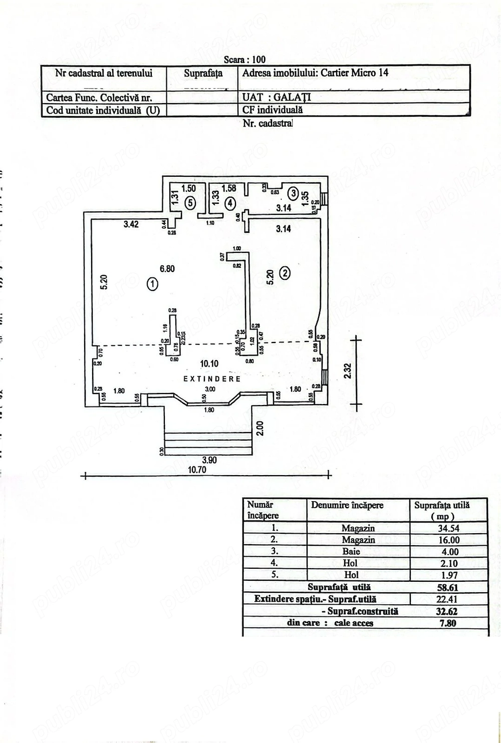 Spatiu comercial Micro 14 str. 1 Decembrie vitrina stradala 11 metri