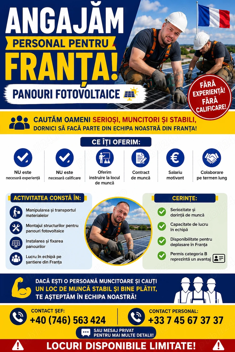  Locuri de muncă în Franța pentru români 