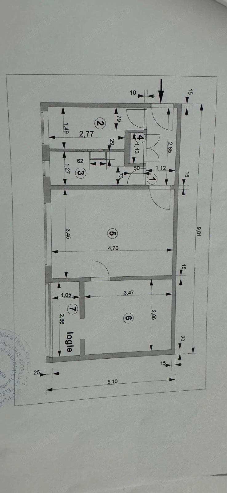 Apartament 2 camere semidecomandat de vânzare   Alexandria, (Str. Cuza Vodă)