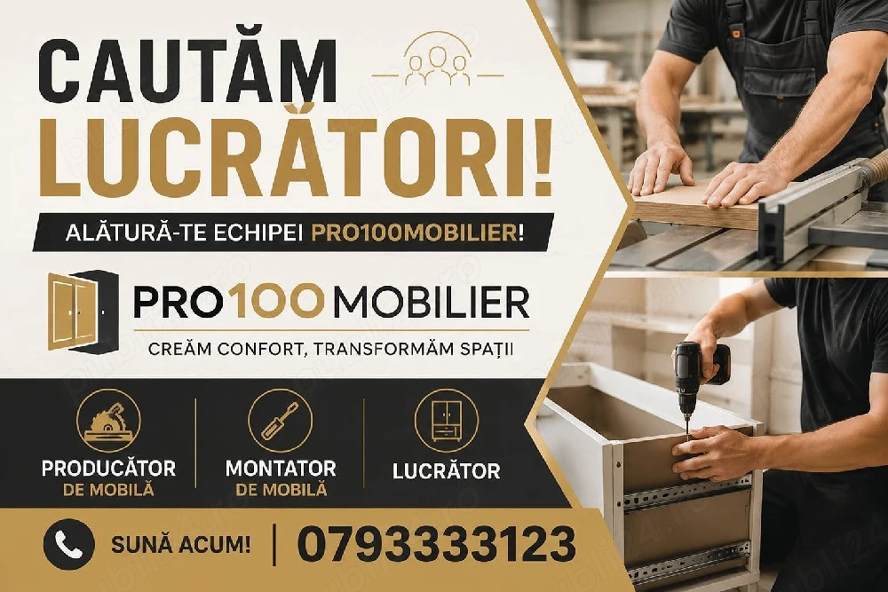 Angajăm în Constata specialist în mobilă (ciclu complet)