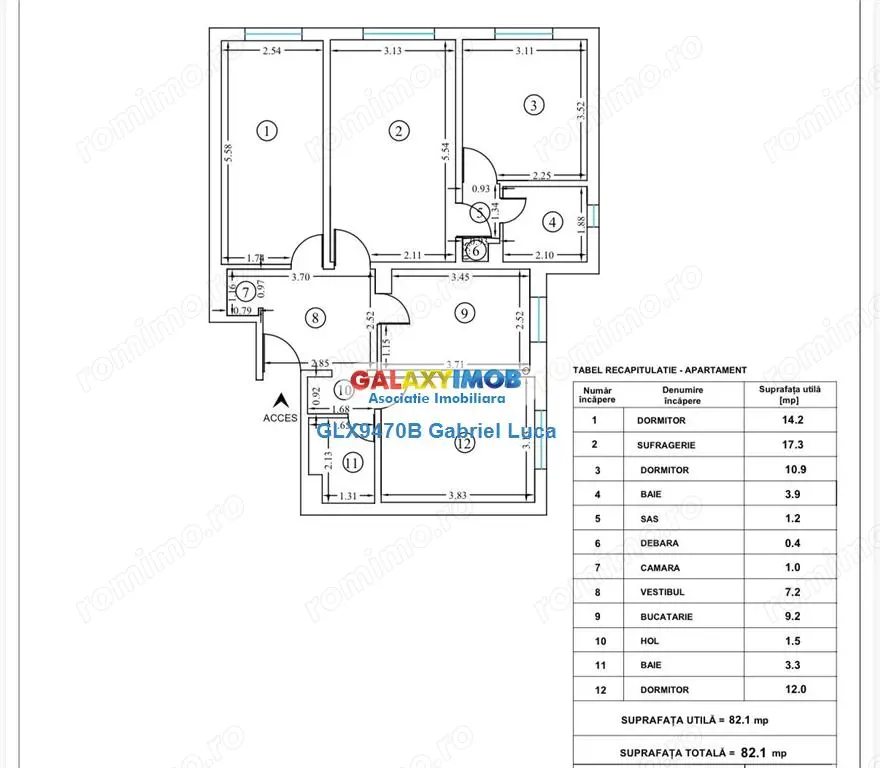 Comision 0% | Apartament 4 camere 82 mp | Decomandat | Podul Grant |