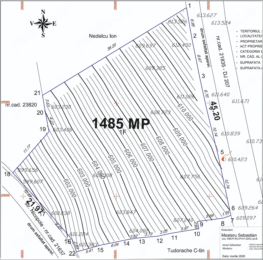 Vânzare teren 1.485 mp în comuna Șotrile   Plaiu Câmpinei - județul Prahova