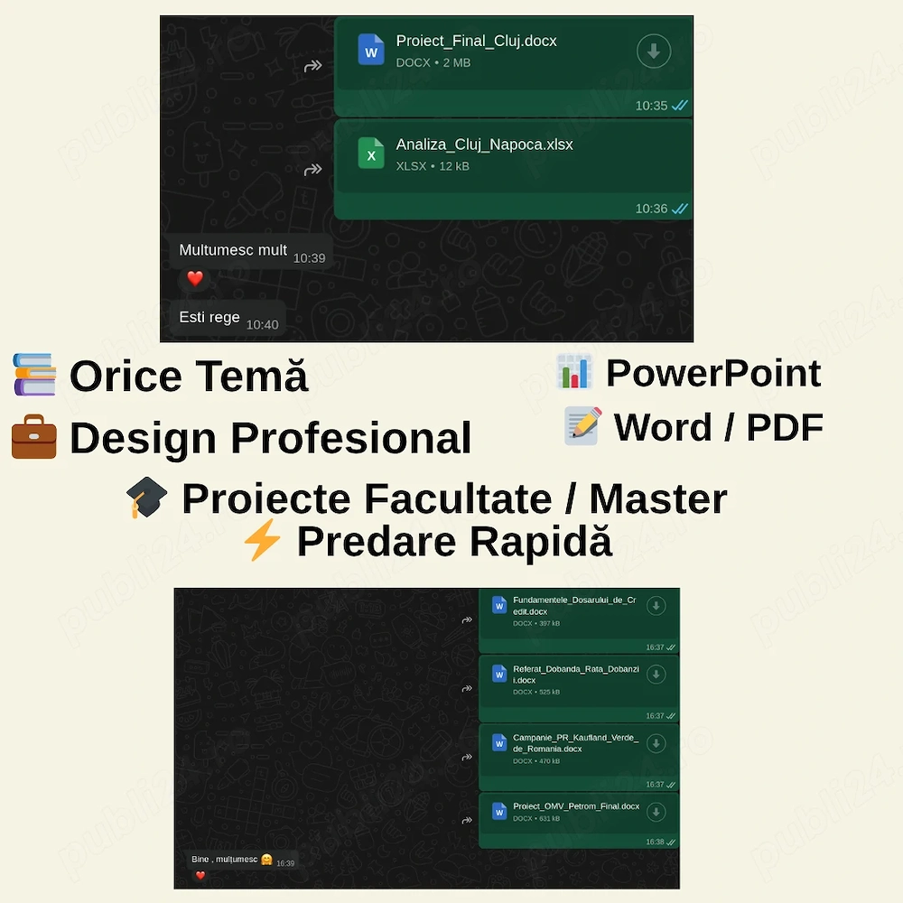 Proiect   prezentare pentru facultate licenta   master in Word   Powerpoint   Pdf - orice tema