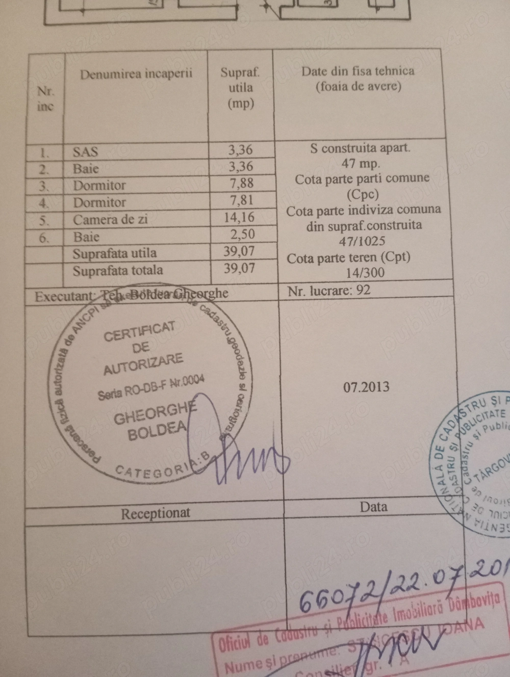 Vanzare apartament cu 3 camere