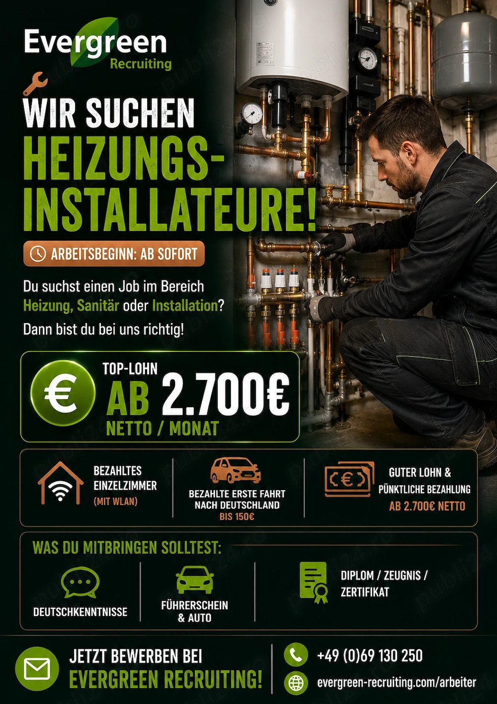Cautam Instalator termice pentru Germania