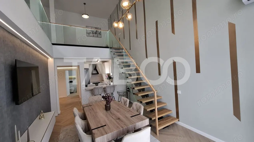 Penthouse lux ultrafinisat dotat si mobilat 2 nivele 131 mp si terasa