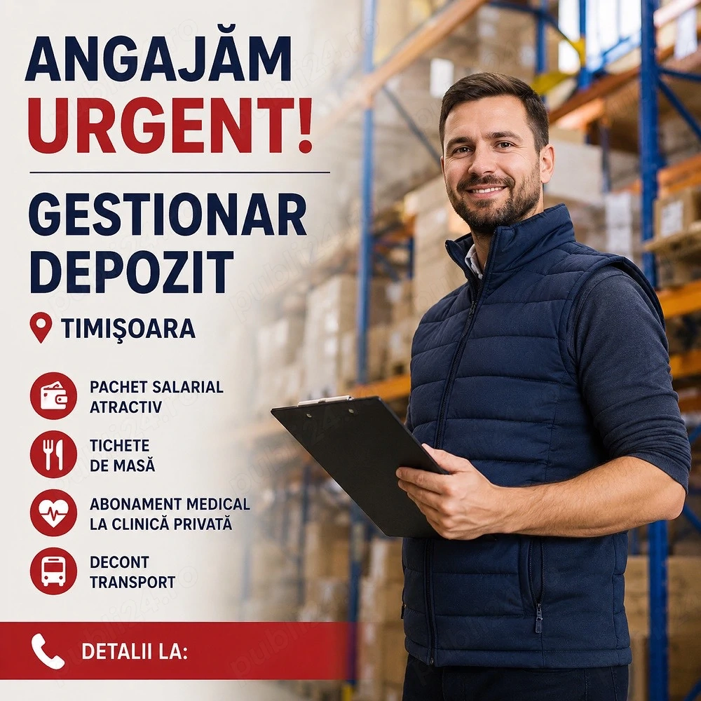 Angajam Urgent Sef punct de Lucru Gestionar Depozit - Timisoara