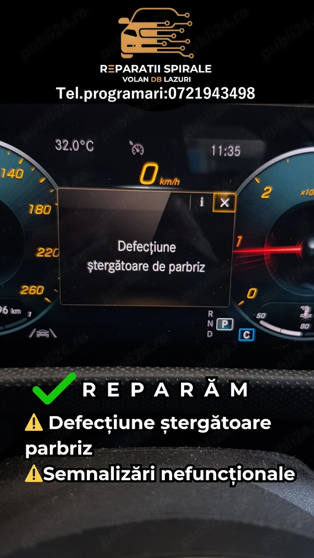 Reparatii stergatoare parbriz Mercedes GLE CLA GLC GLA GLB garantie 12 luni