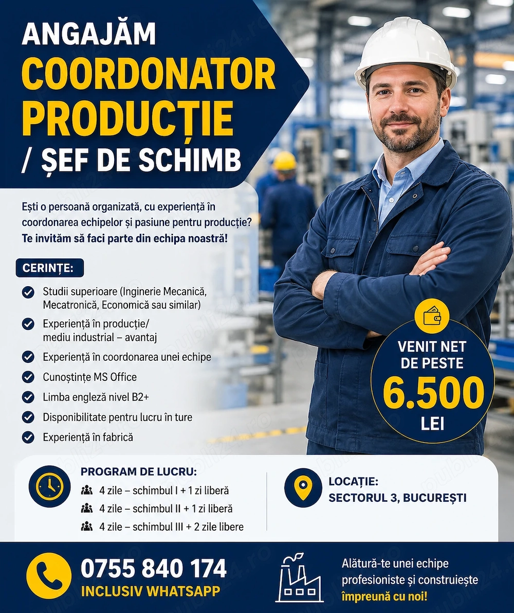 Sef de schimb, sector 3 Bucuresti