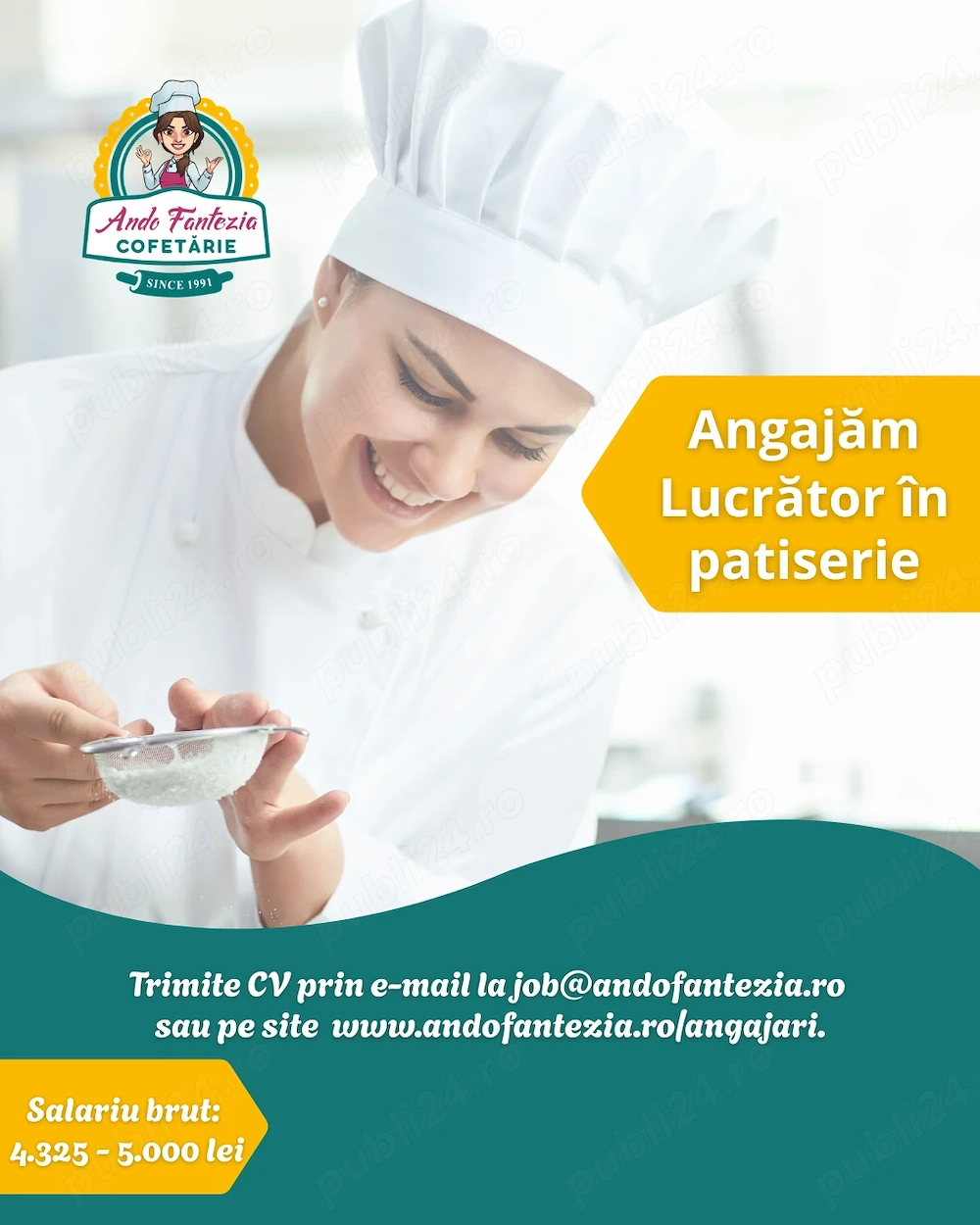 Angajam lucrator in patiserie full time